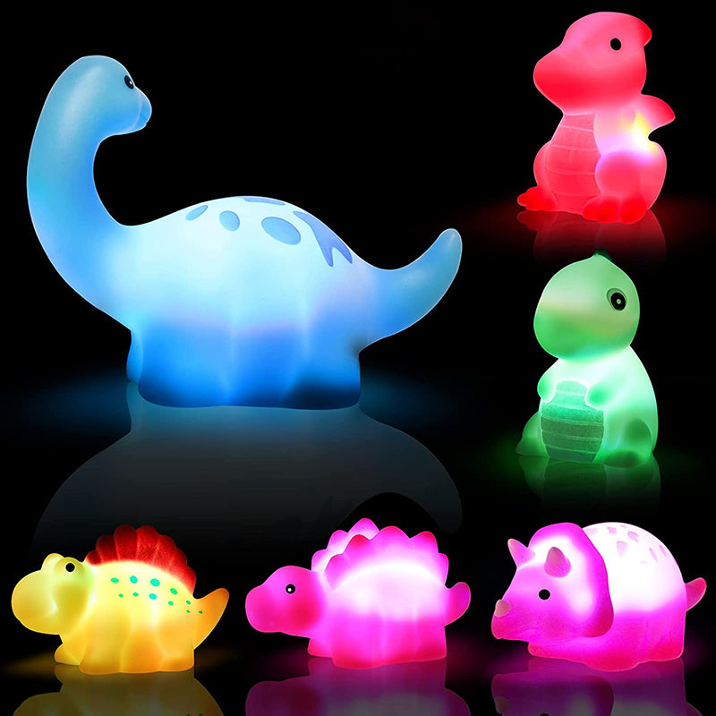 Glowing Dino Pals- Light Up Bath Toys Dinosaur Series 6pc Set. Ages 1+ About Us Kidz