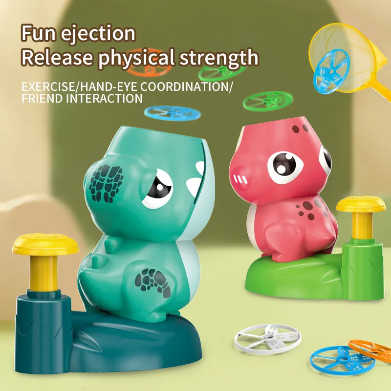 Flying Disc Launcher Dino/Frog - Fun Outdoor STEM Toy for Kids 3+ About Us Kidz