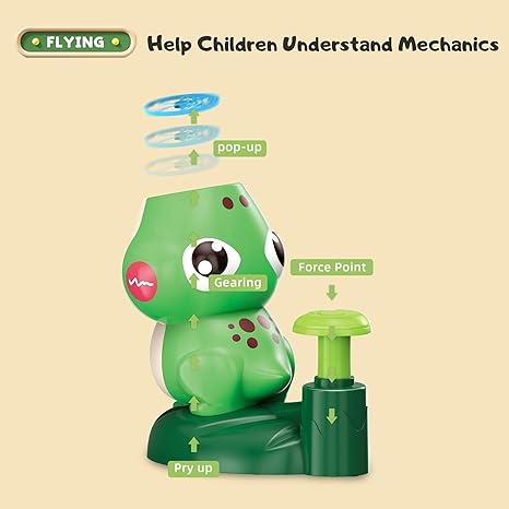 Flying Disc Launcher Dino/Frog - Fun Outdoor STEM Toy for Kids 3+ About Us Kidz
